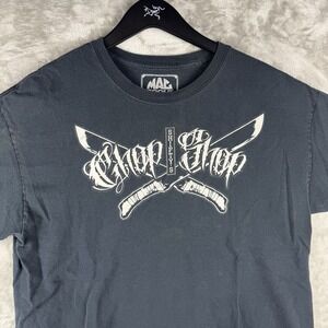 vintage Mac Tools Shifty's Chop Shop T-Shirt Grunge Mens Size Large Y2K Skulls